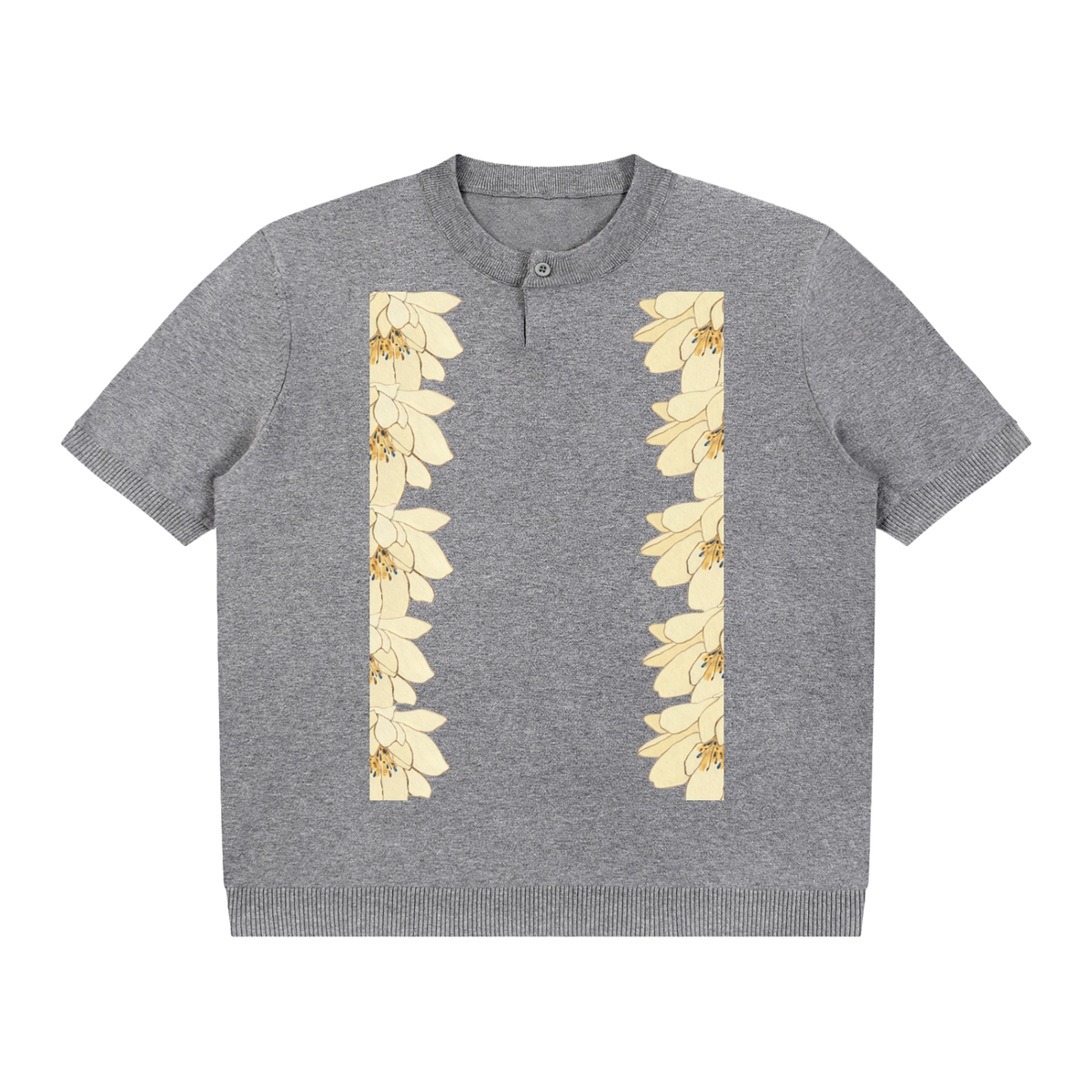 Cotton Knit Short Sleeve Henley T-Shirt