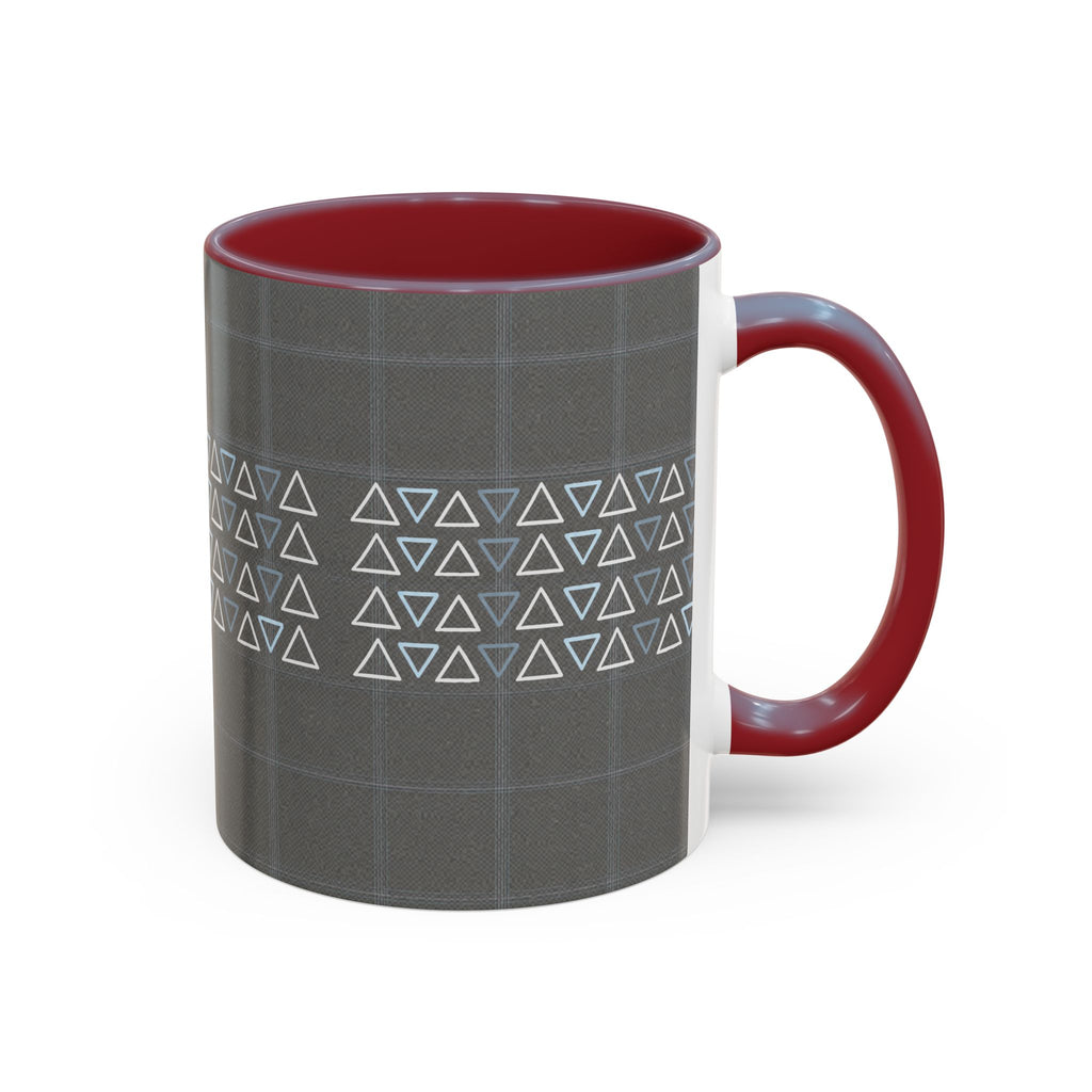 Minimal Geometric Triangle Accent Coffee Mug — Modern Gray 11/15oz