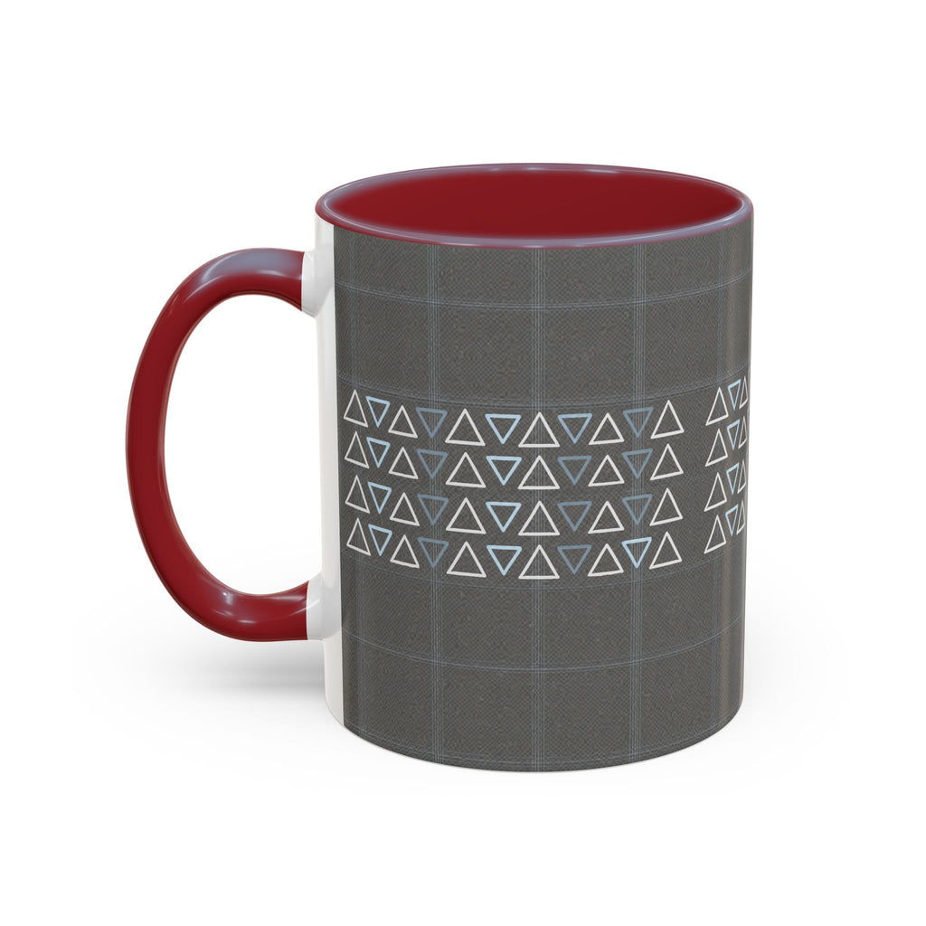 Minimal Geometric Triangle Accent Coffee Mug — Modern Gray 11/15oz