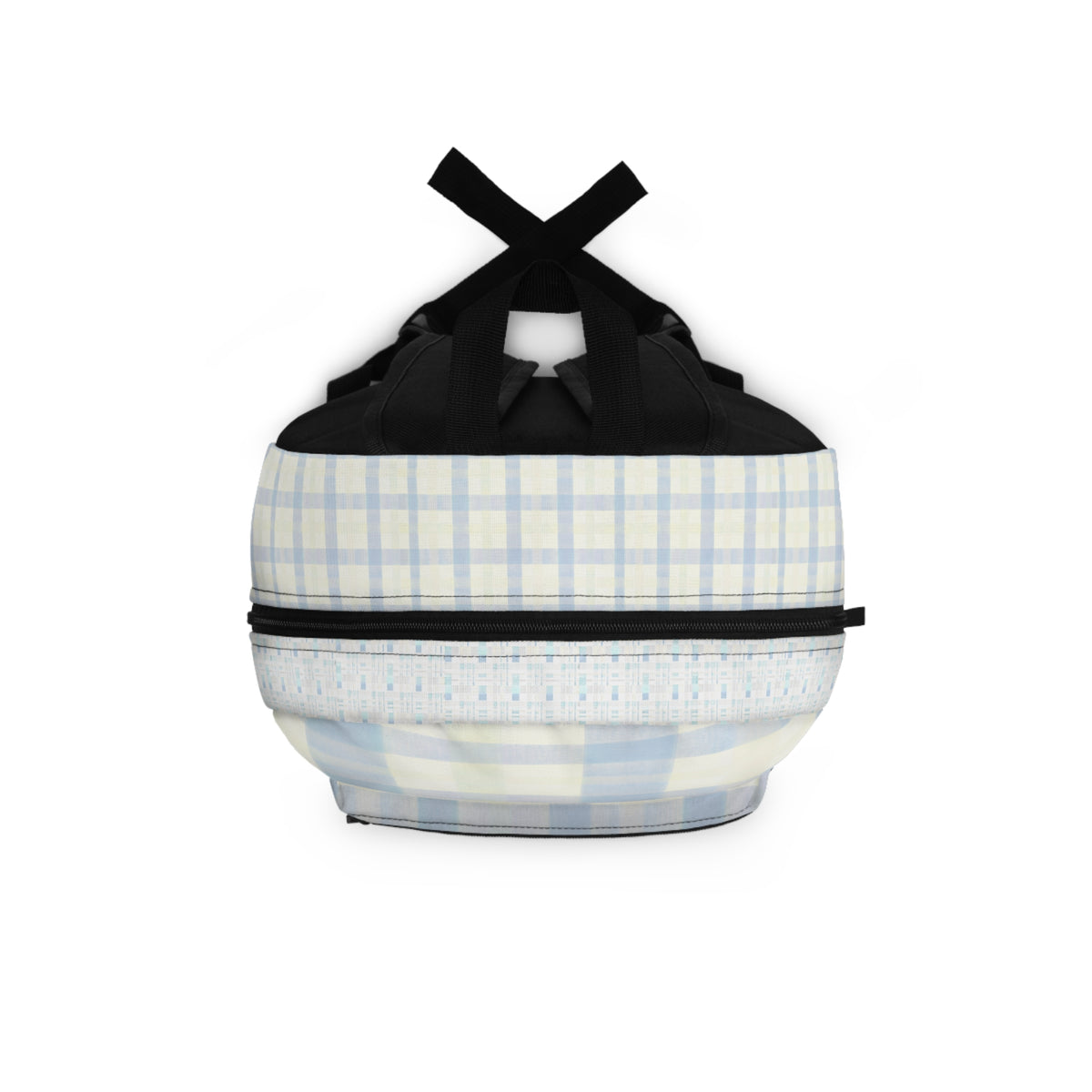 Gratitude Practice Backpack — Floral Blue Plaid "Name 3 Good Things Everyday"