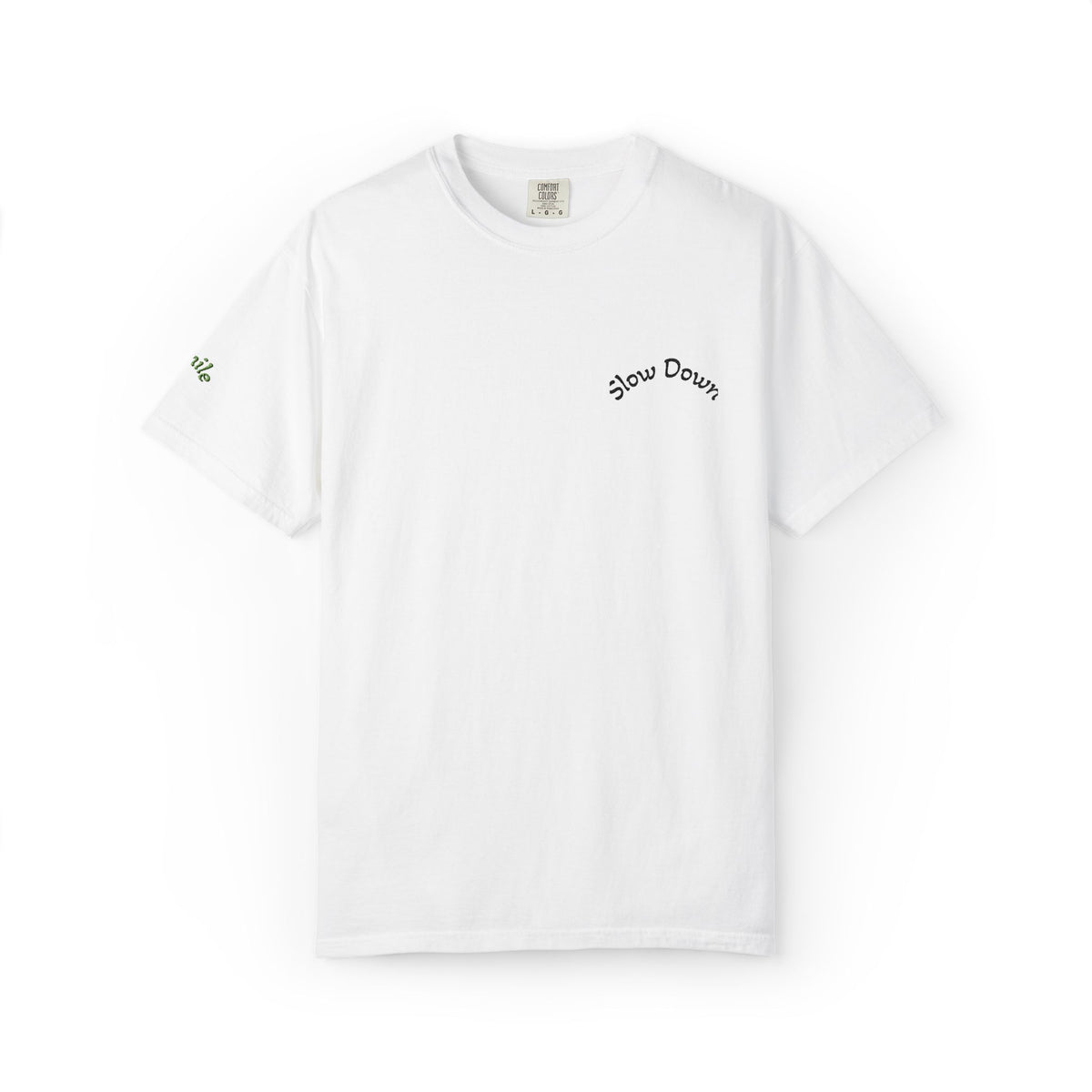Gratitude Floral Tee — White Garment-Dyed T-Shirt