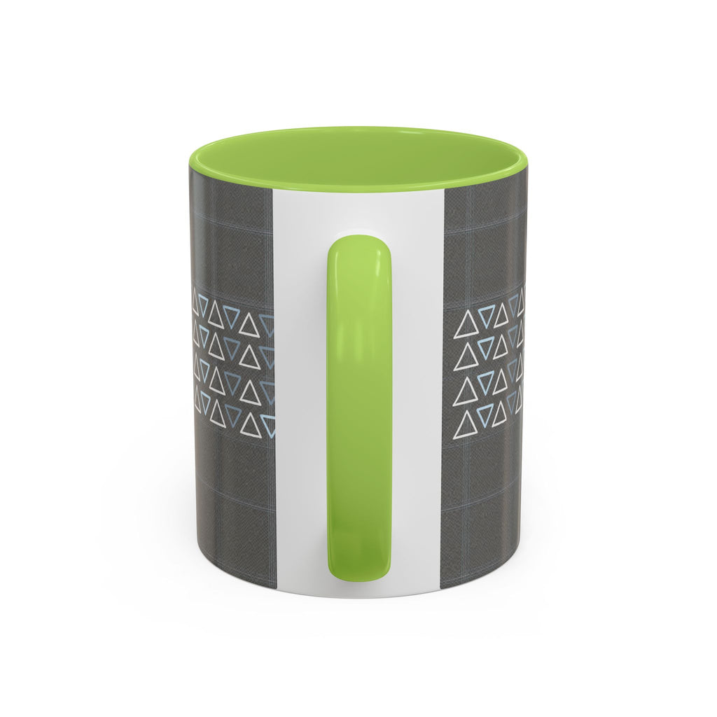 Minimal Geometric Triangle Accent Coffee Mug — Modern Gray 11/15oz