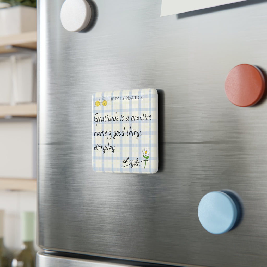 Porcelain Magnet — 'Gratitude Is a Practice' Inspirational Kitchen Decor