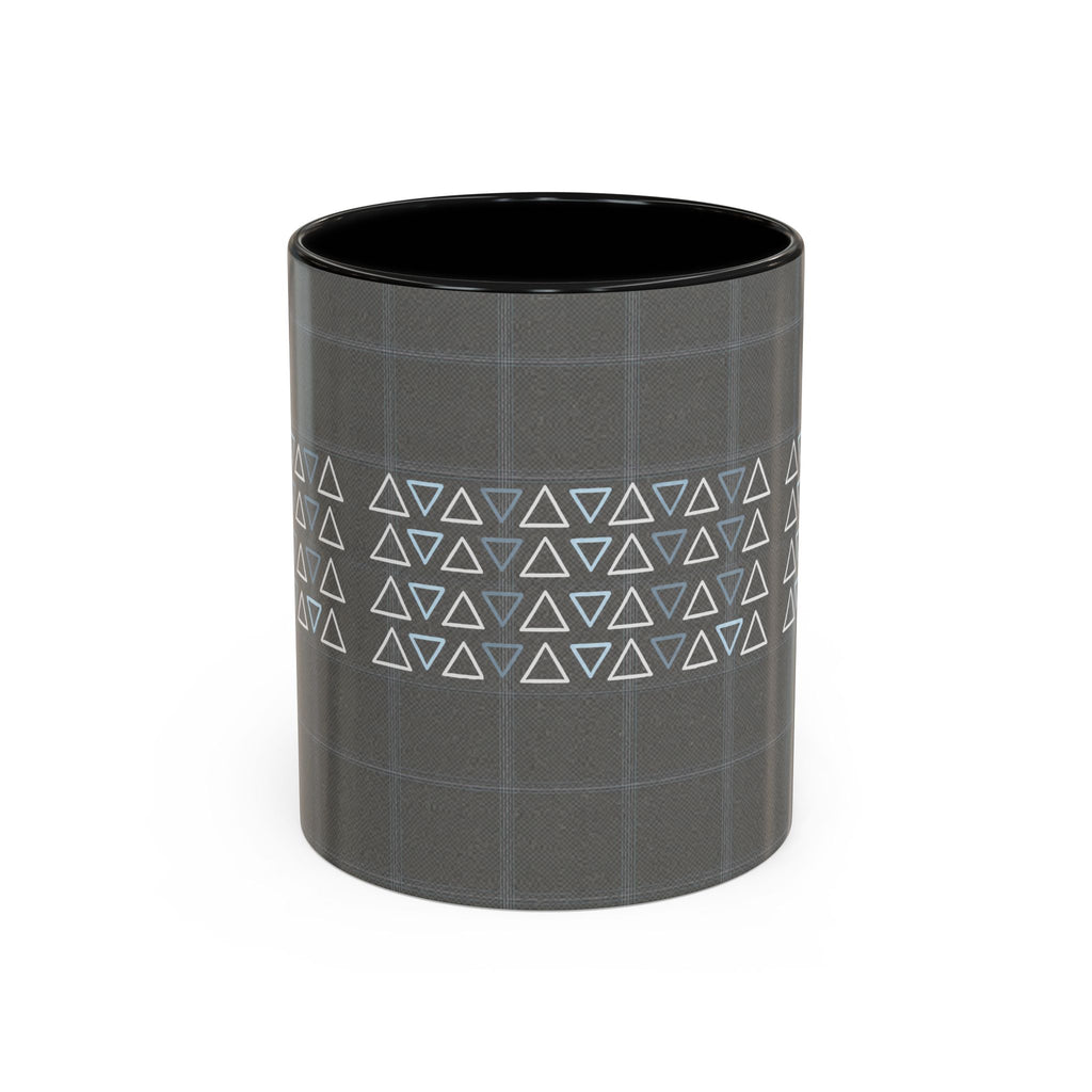 Minimal Geometric Triangle Accent Coffee Mug — Modern Gray 11/15oz