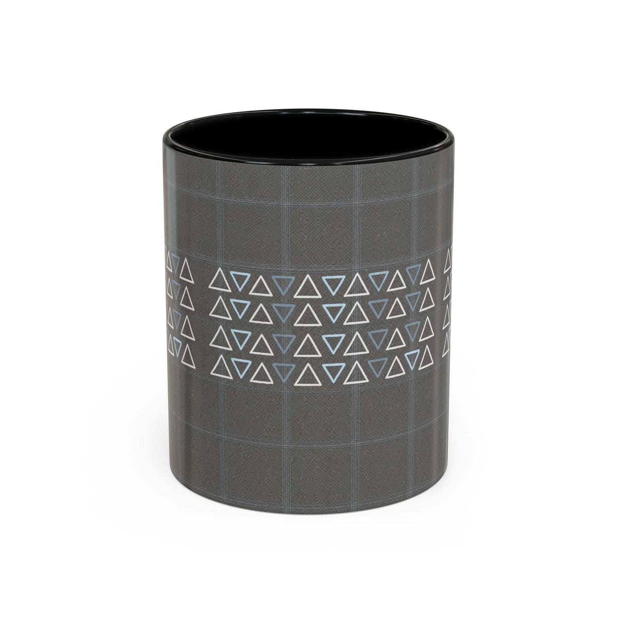 Minimal Geometric Triangle Accent Coffee Mug — Modern Gray 11/15oz