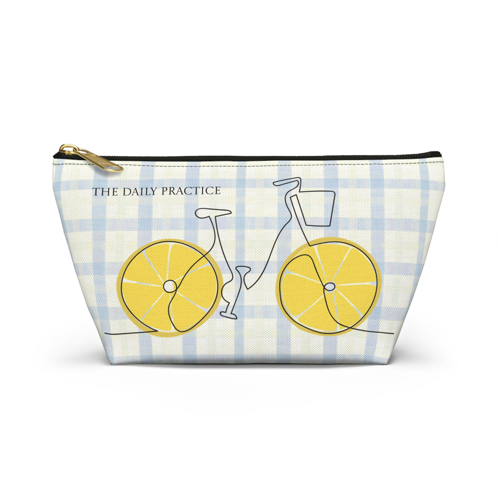 Accessory Pouch — Lemon Wheel Bicycle Design with 'The Daily Practice' & 'Thank You' Gratitude Message