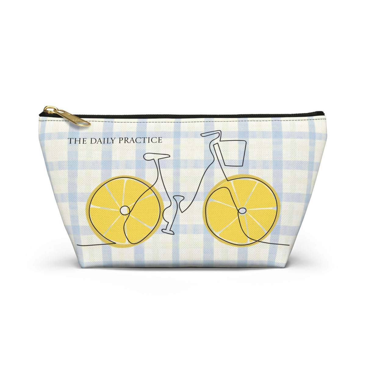 Accessory Pouch — Lemon Wheel Bicycle Design with 'The Daily Practice' & 'Thank You' Gratitude Message
