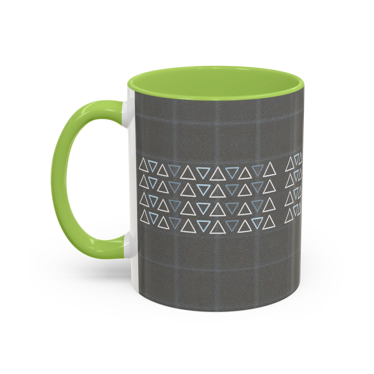 Minimal Geometric Triangle Accent Coffee Mug — Modern Gray 11/15oz