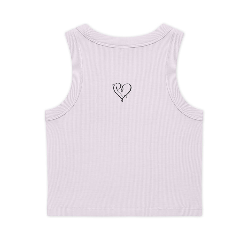 Floral Vine Crop Tank — Women's Organic Ribbed Tank Top