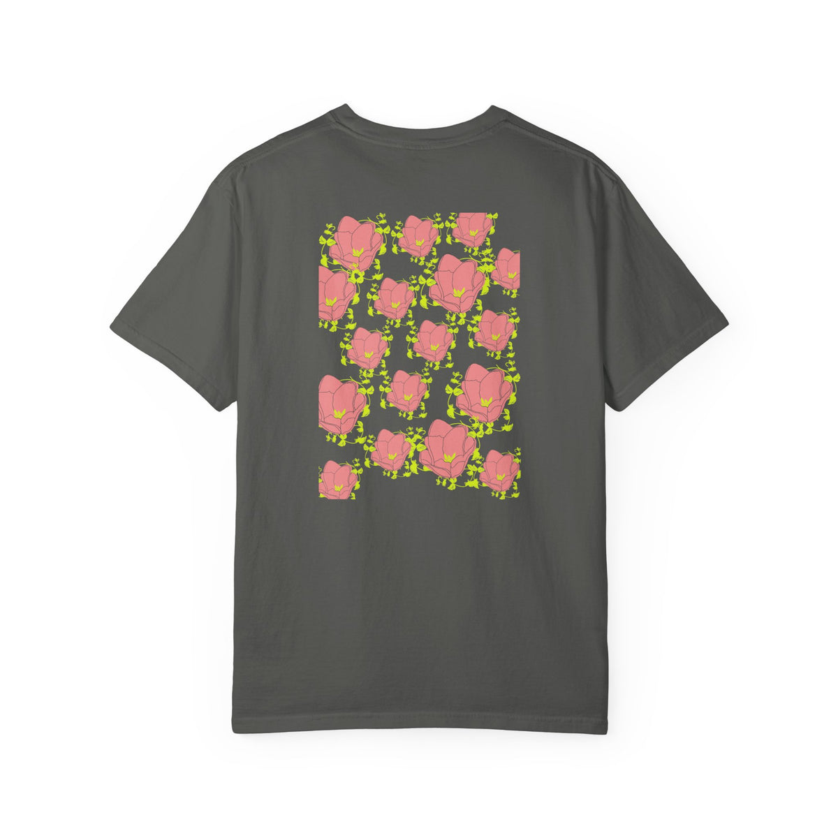 Floral Pop Pattern T-Shirt — Pink Poppy Repeat Graphic Tee