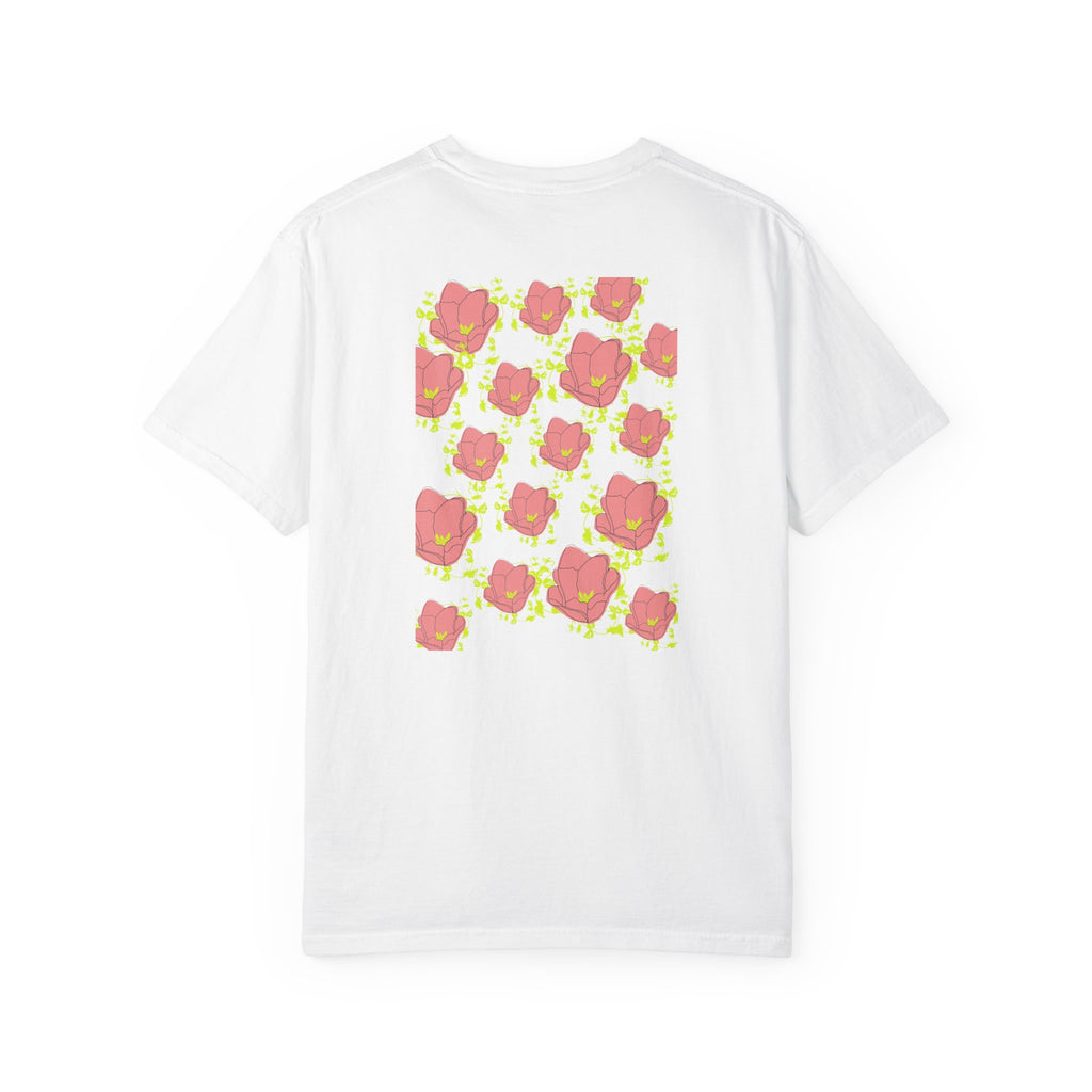 Floral Pop Pattern T-Shirt — Pink Poppy Repeat Graphic Tee