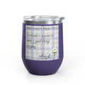 Gratitude Practice Wine Tumbler — 12oz Insulated Stainless Steel Cup ("Gratitude is a practice, name 3 good things everyday")