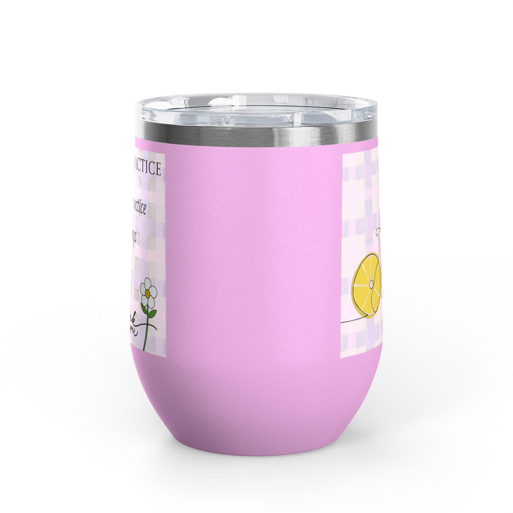 Gratitude Practice Wine Tumbler — 12oz Insulated Stainless Steel Cup ("Gratitude is a practice, name 3 good things everyday")