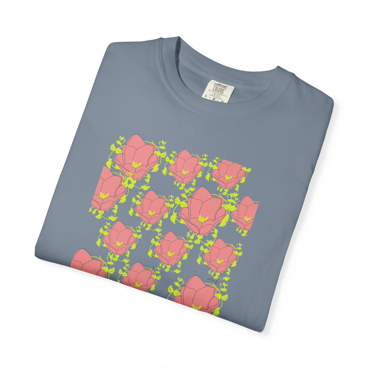 Floral Pop Pattern T-Shirt — Pink Poppy Repeat Graphic Tee