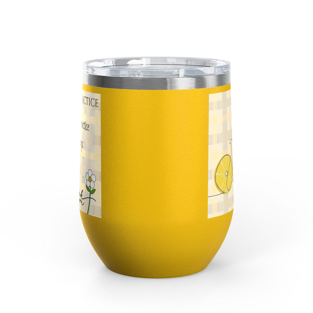Gratitude Practice Wine Tumbler — 12oz Insulated Stainless Steel Cup ("Gratitude is a practice, name 3 good things everyday")