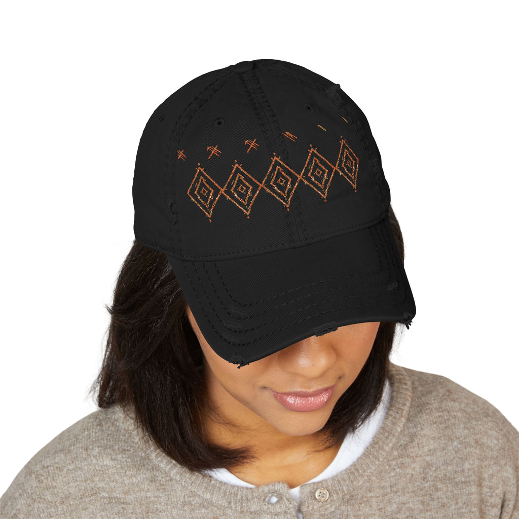 Embroidered Southwest Diamond Distressed Dad Hat