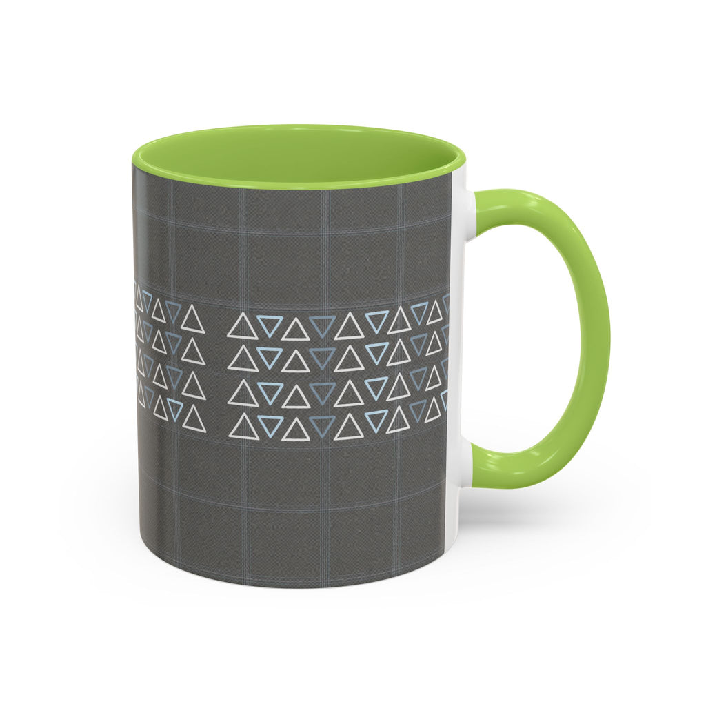 Minimal Geometric Triangle Accent Coffee Mug — Modern Gray 11/15oz