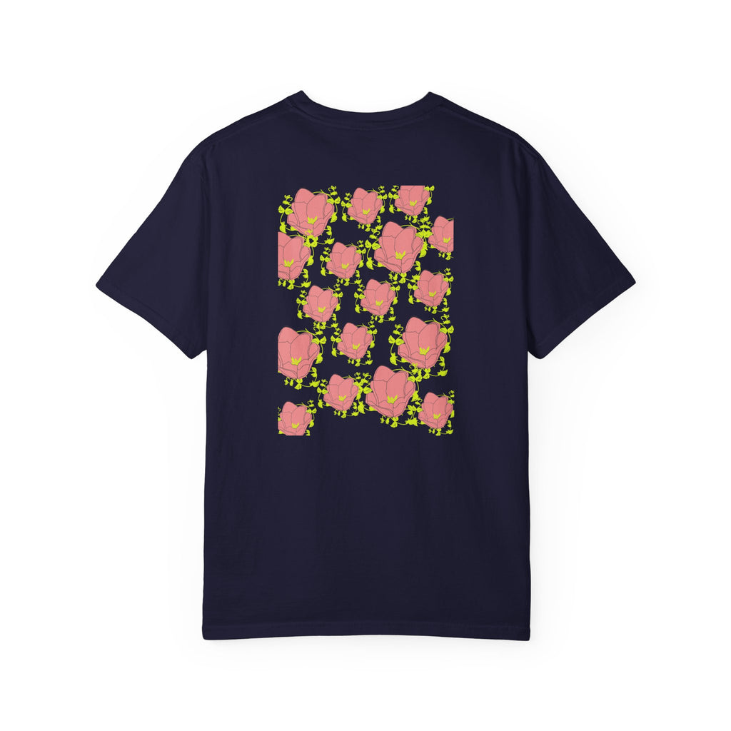 Floral Pop Pattern T-Shirt — Pink Poppy Repeat Graphic Tee