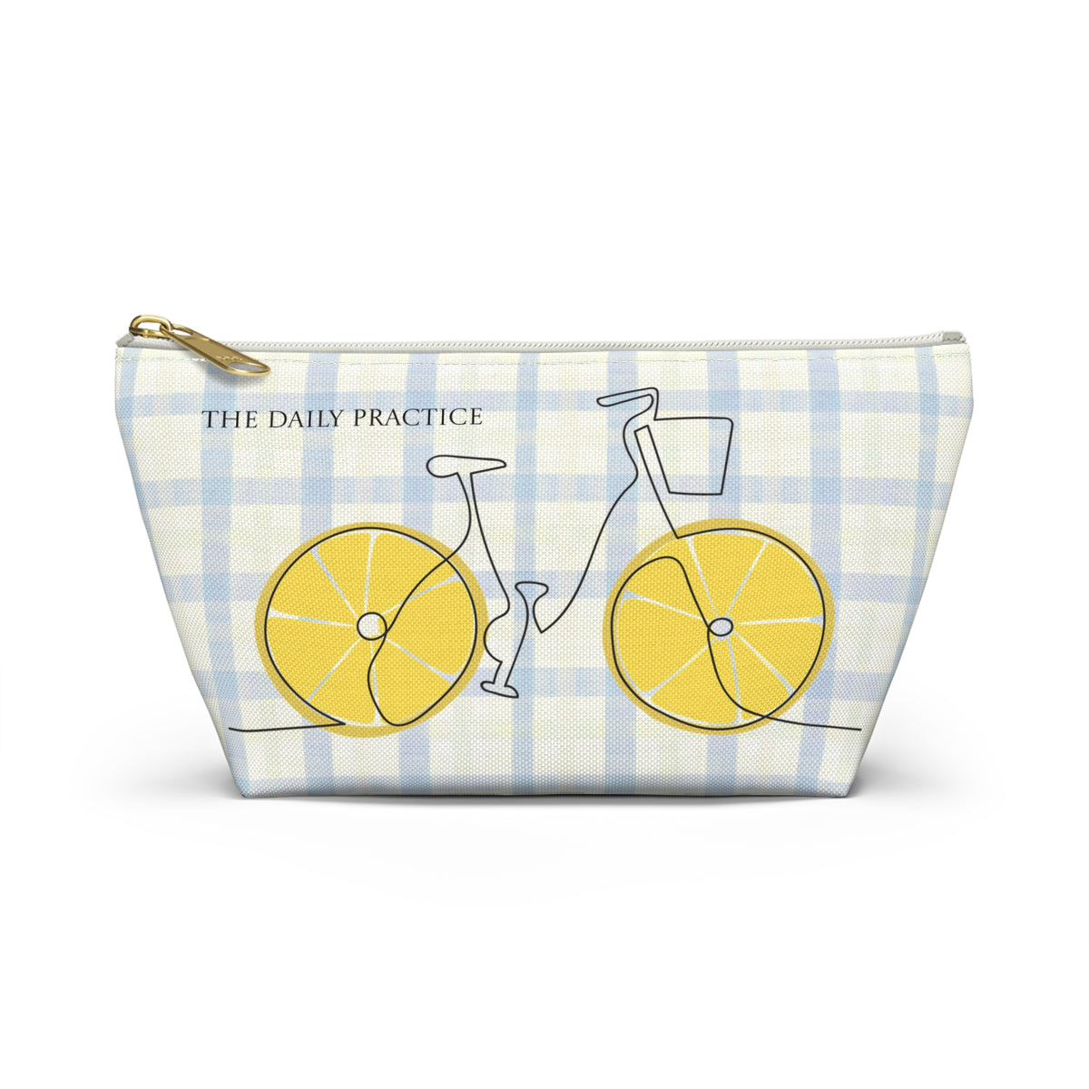 Accessory Pouch — Lemon Wheel Bicycle Design with 'The Daily Practice' & 'Thank You' Gratitude Message