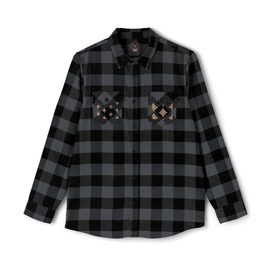 Plaid Flannel Shirt with Geometric Patchwork Back