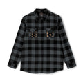 Plaid Flannel Shirt with Geometric Patchwork Back