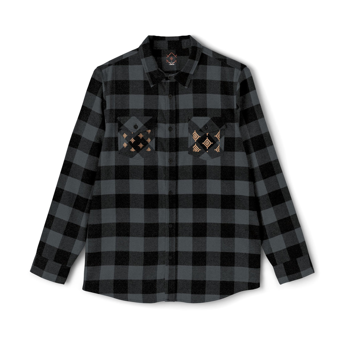 Plaid Flannel Shirt with Geometric Patchwork Back
