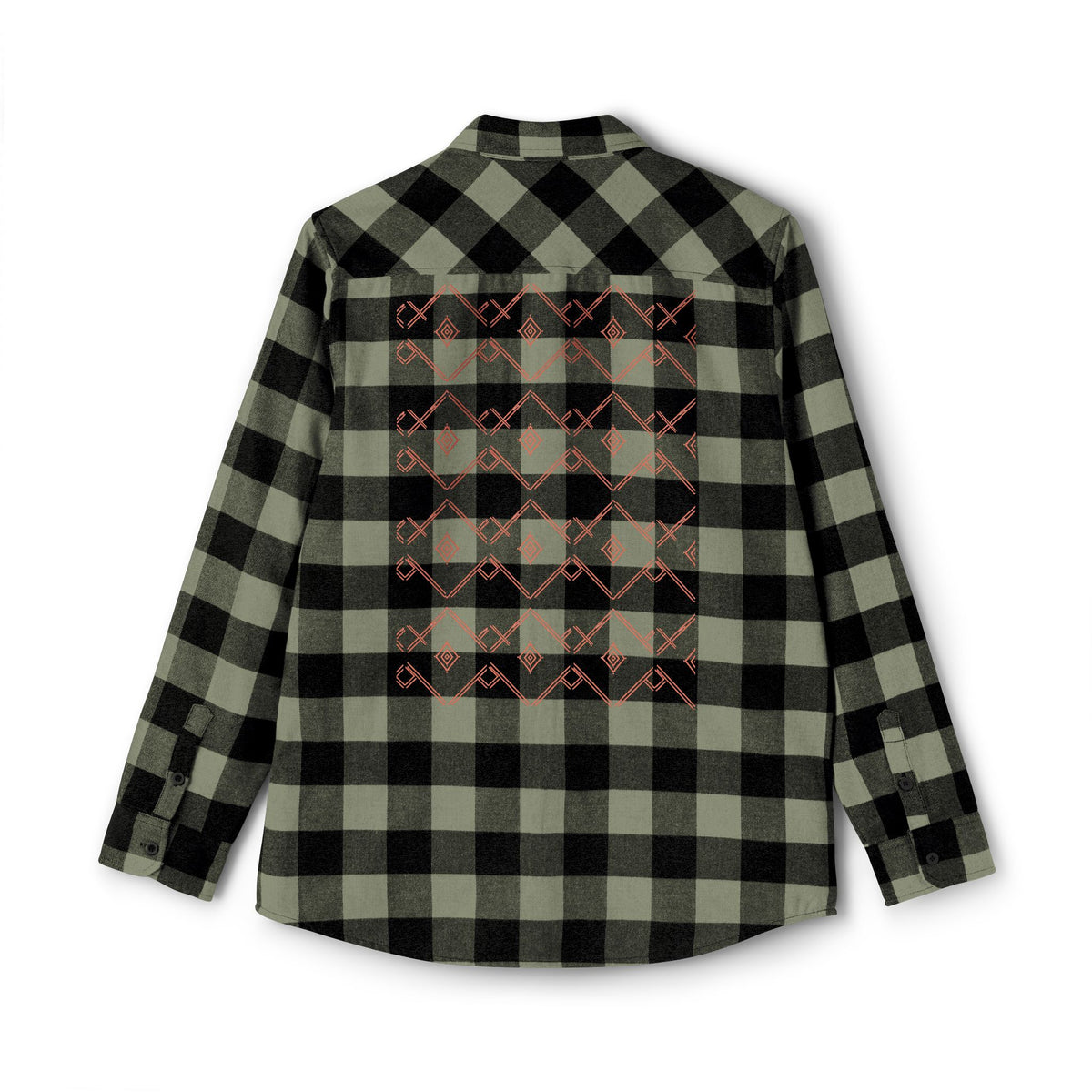 Plaid Flannel Shirt with Geometric Patchwork Back