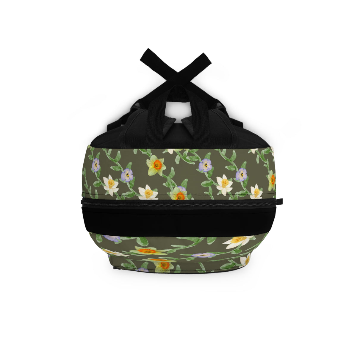 Floral Vine Backpack – Watercolor Daffodil & Pansy School Bag