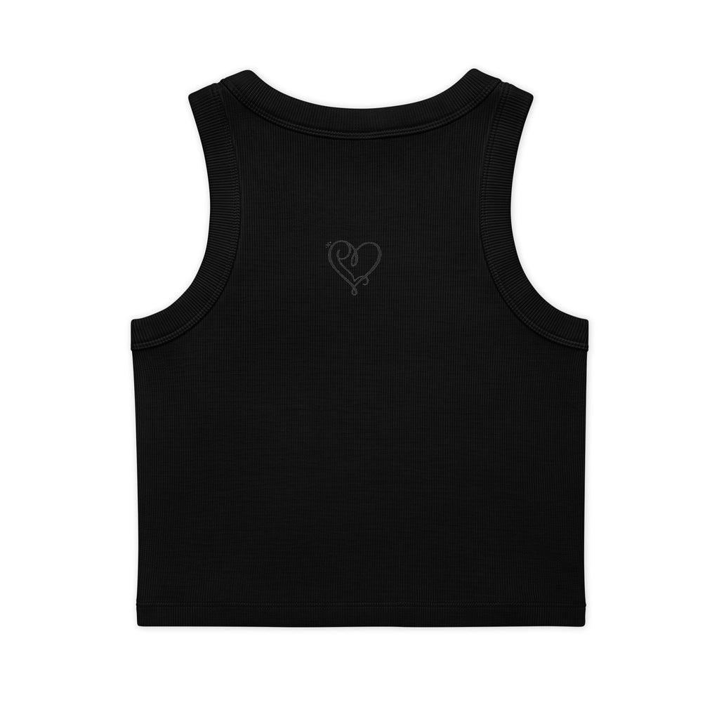 Floral Vine Crop Tank — Women's Organic Ribbed Tank Top