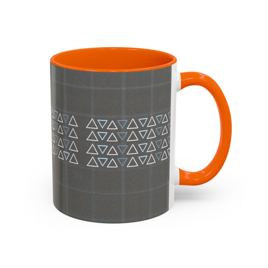 Minimal Geometric Triangle Accent Coffee Mug — Modern Gray 11/15oz