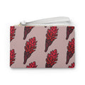 Red Ginger Floral Clutch Bag — Tropical Botanical Wristlet for Vacation & Gifts