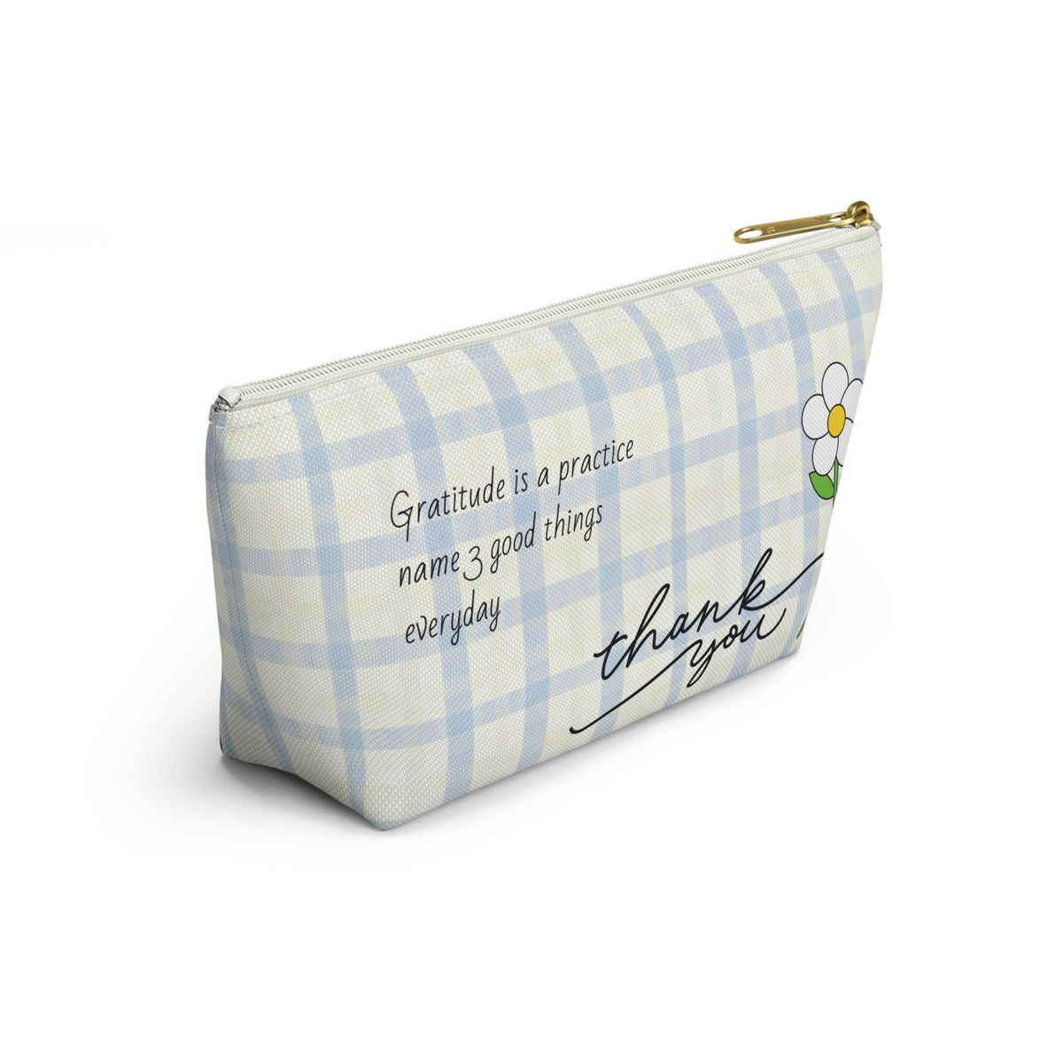Accessory Pouch — Lemon Wheel Bicycle Design with 'The Daily Practice' & 'Thank You' Gratitude Message
