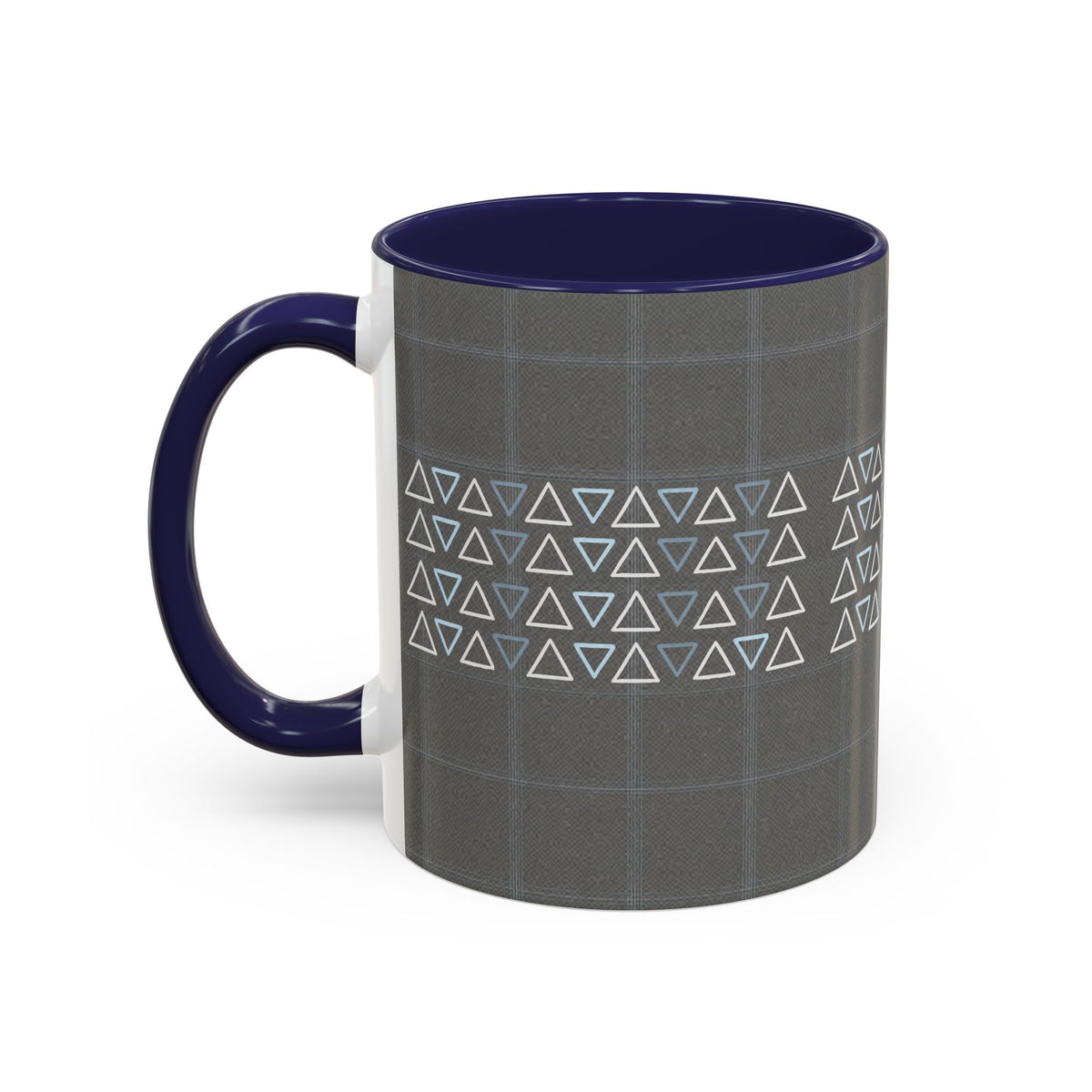 Minimal Geometric Triangle Accent Coffee Mug — Modern Gray 11/15oz