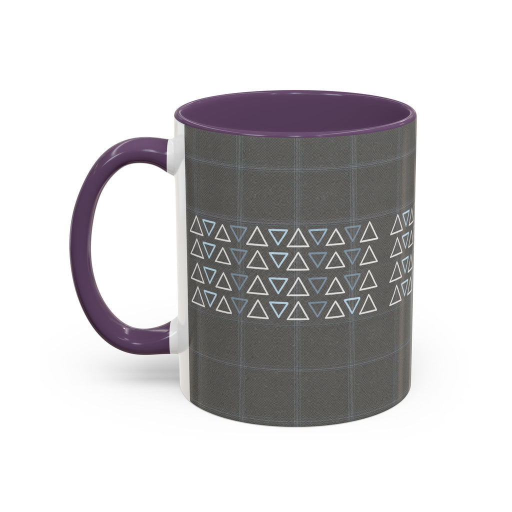 Minimal Geometric Triangle Accent Coffee Mug — Modern Gray 11/15oz