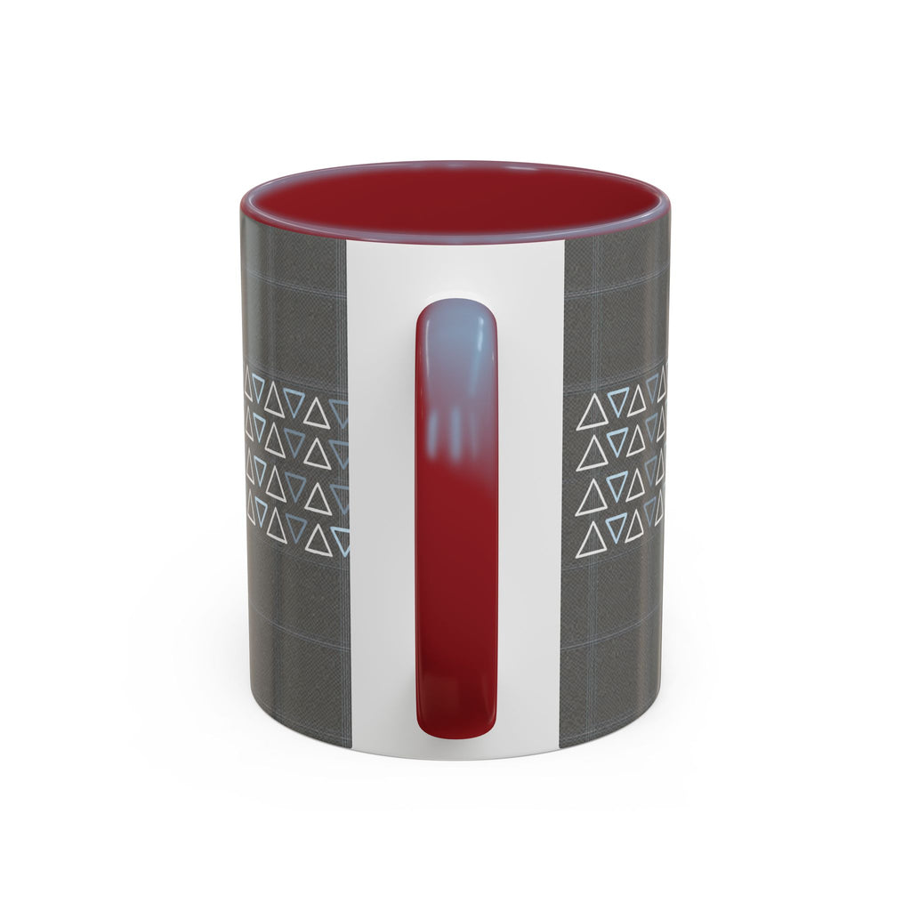 Minimal Geometric Triangle Accent Coffee Mug — Modern Gray 11/15oz