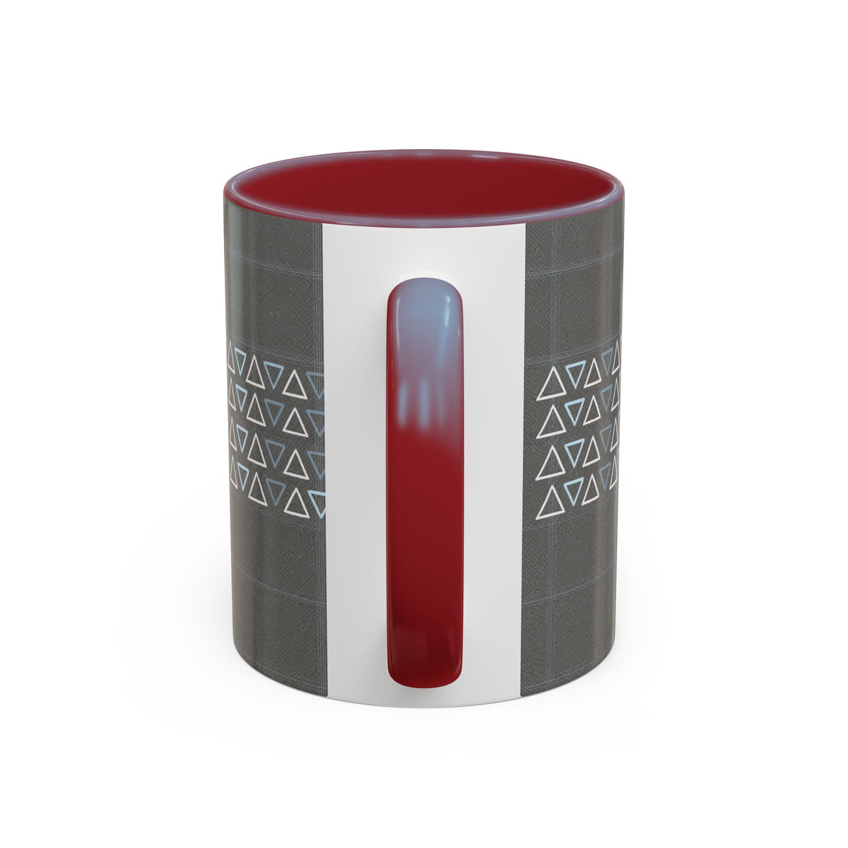 Minimal Geometric Triangle Accent Coffee Mug — Modern Gray 11/15oz