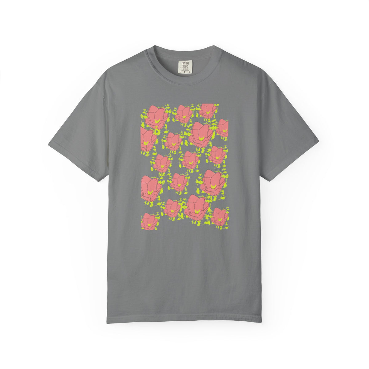 Floral Pop Pattern T-Shirt — Pink Poppy Repeat Graphic Tee