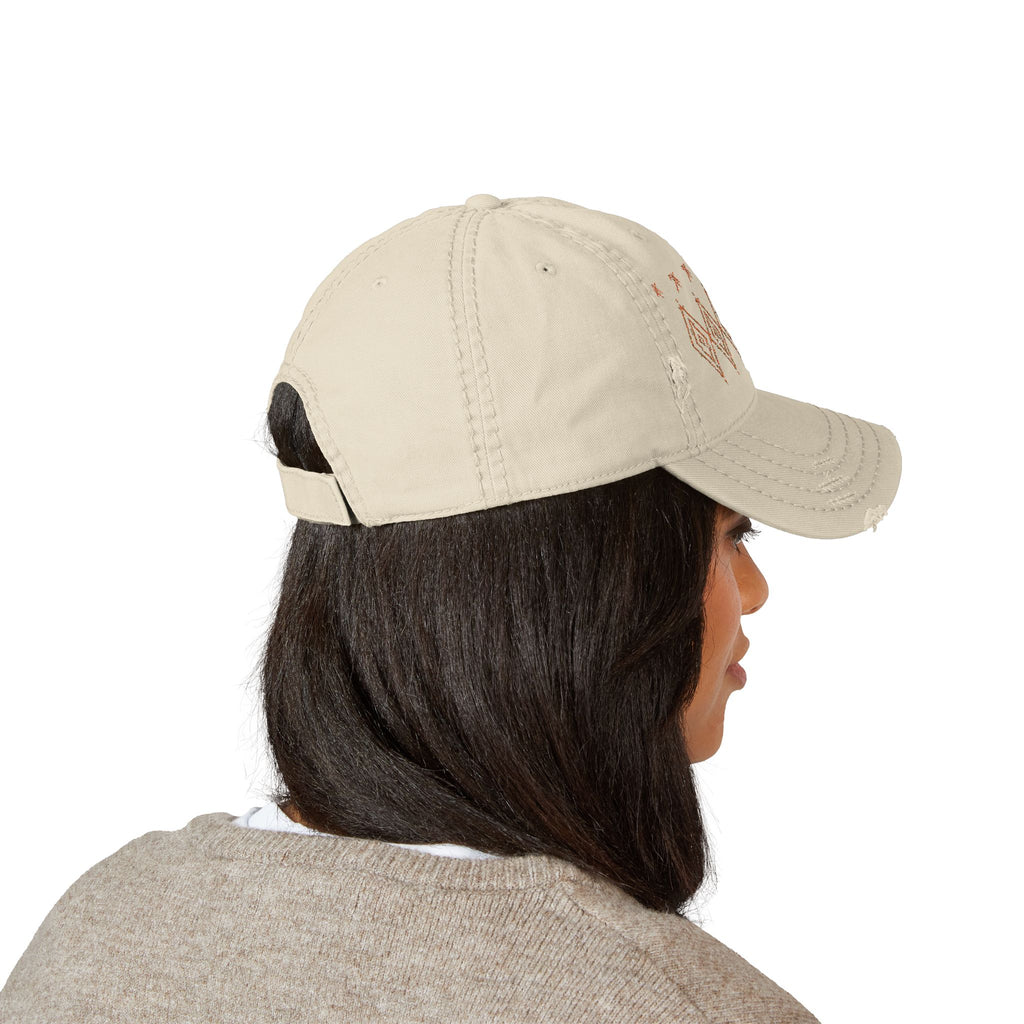 Embroidered Southwest Diamond Distressed Dad Hat