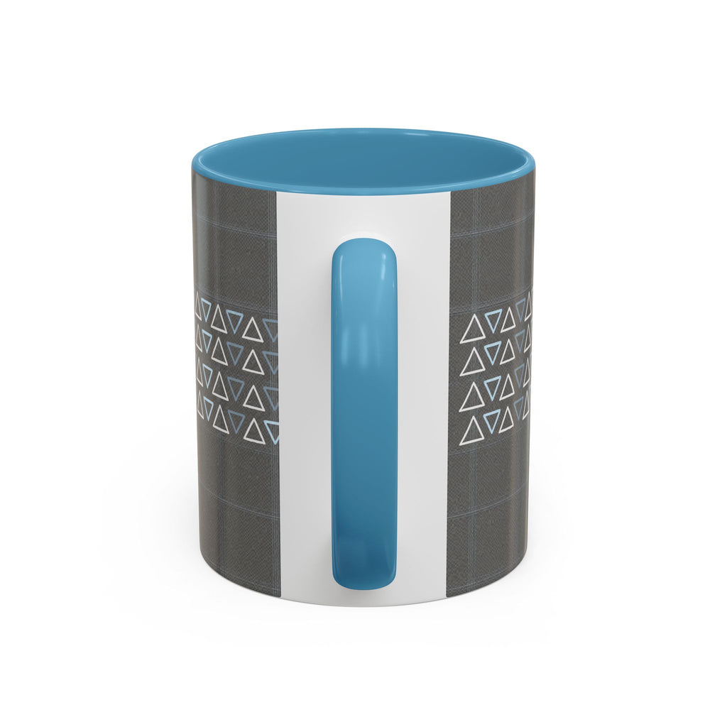 Minimal Geometric Triangle Accent Coffee Mug — Modern Gray 11/15oz