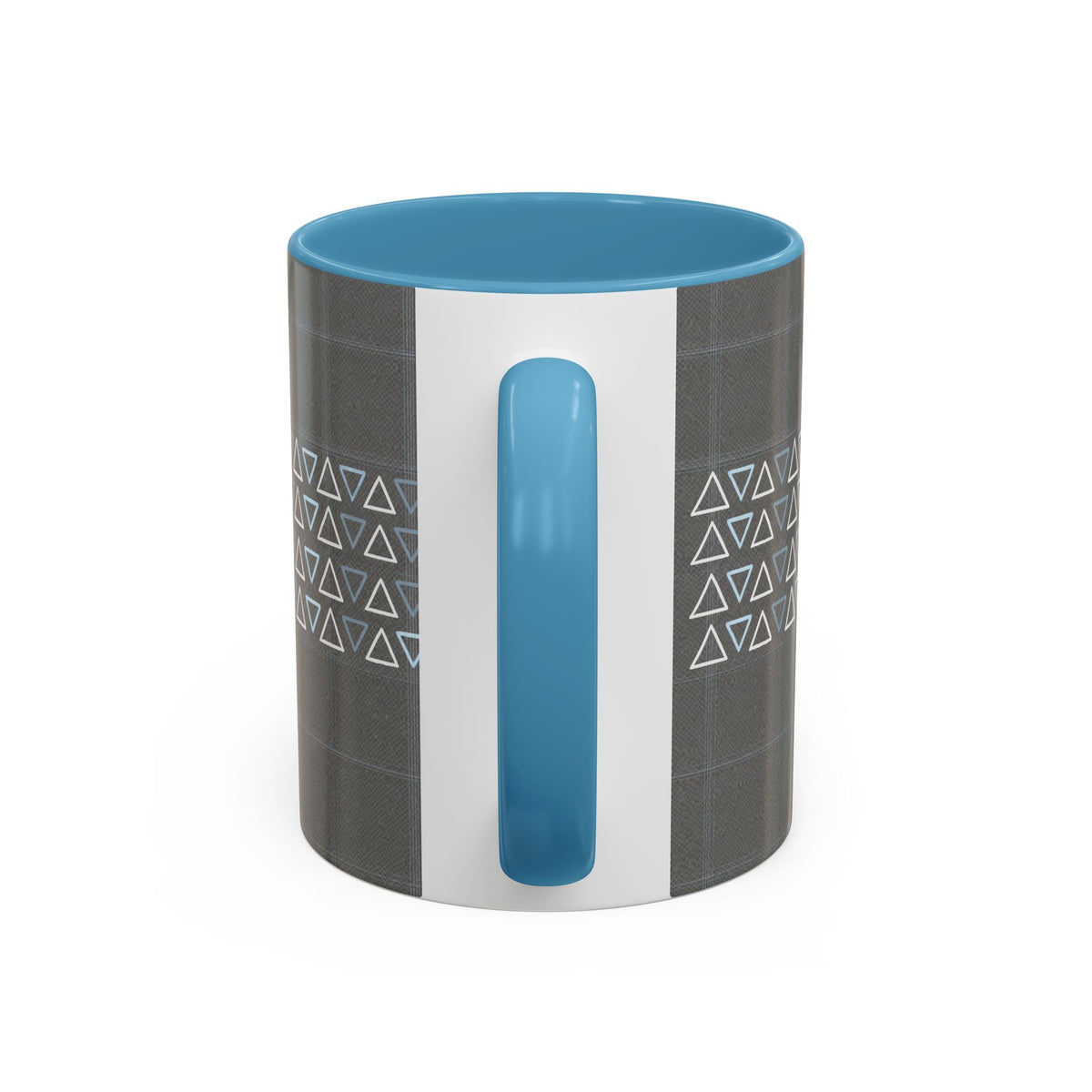 Minimal Geometric Triangle Accent Coffee Mug — Modern Gray 11/15oz
