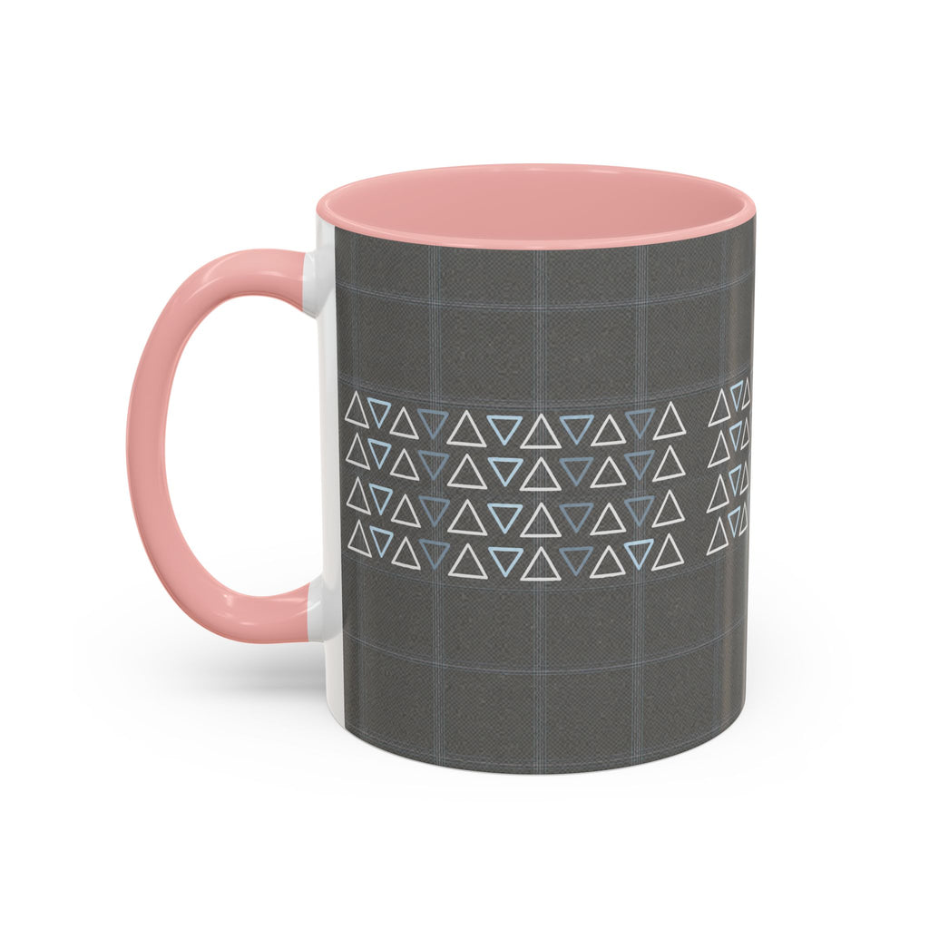 Minimal Geometric Triangle Accent Coffee Mug — Modern Gray 11/15oz