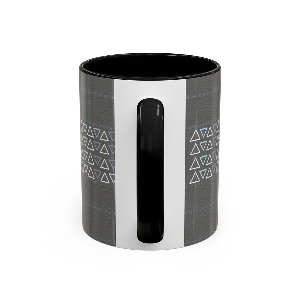 Minimal Geometric Triangle Accent Coffee Mug — Modern Gray 11/15oz