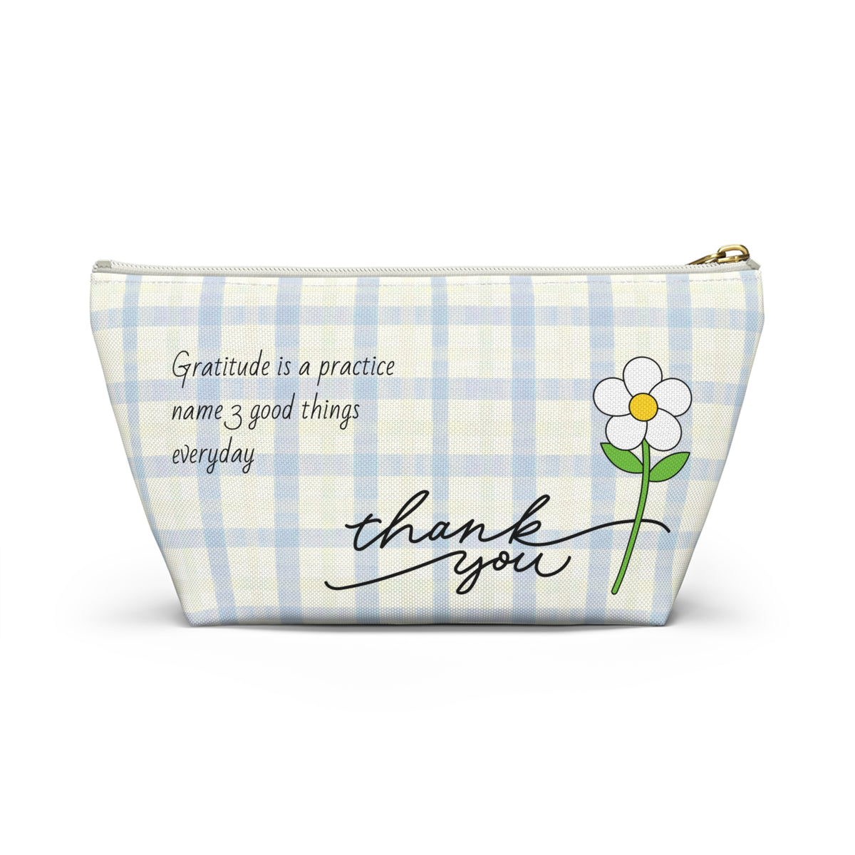 Accessory Pouch — Lemon Wheel Bicycle Design with 'The Daily Practice' & 'Thank You' Gratitude Message