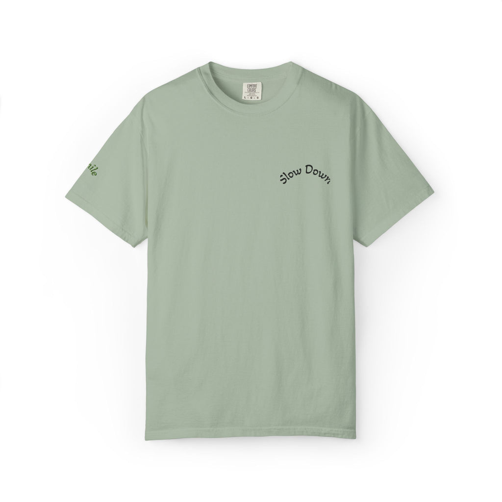 Gratitude Floral Tee — White Garment-Dyed T-Shirt