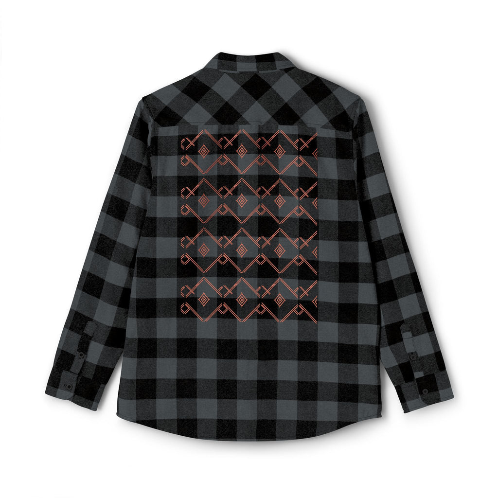 Plaid Flannel Shirt with Geometric Patchwork Back