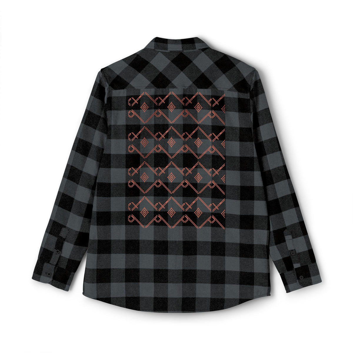 Plaid Flannel Shirt with Geometric Patchwork Back