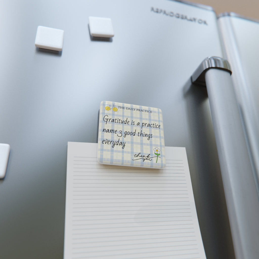 Porcelain Magnet — 'Gratitude Is a Practice' Inspirational Kitchen Decor