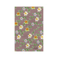 Floral Watercolor Microfiber Tea Towel — Pastel Daffodil & Violet Pattern