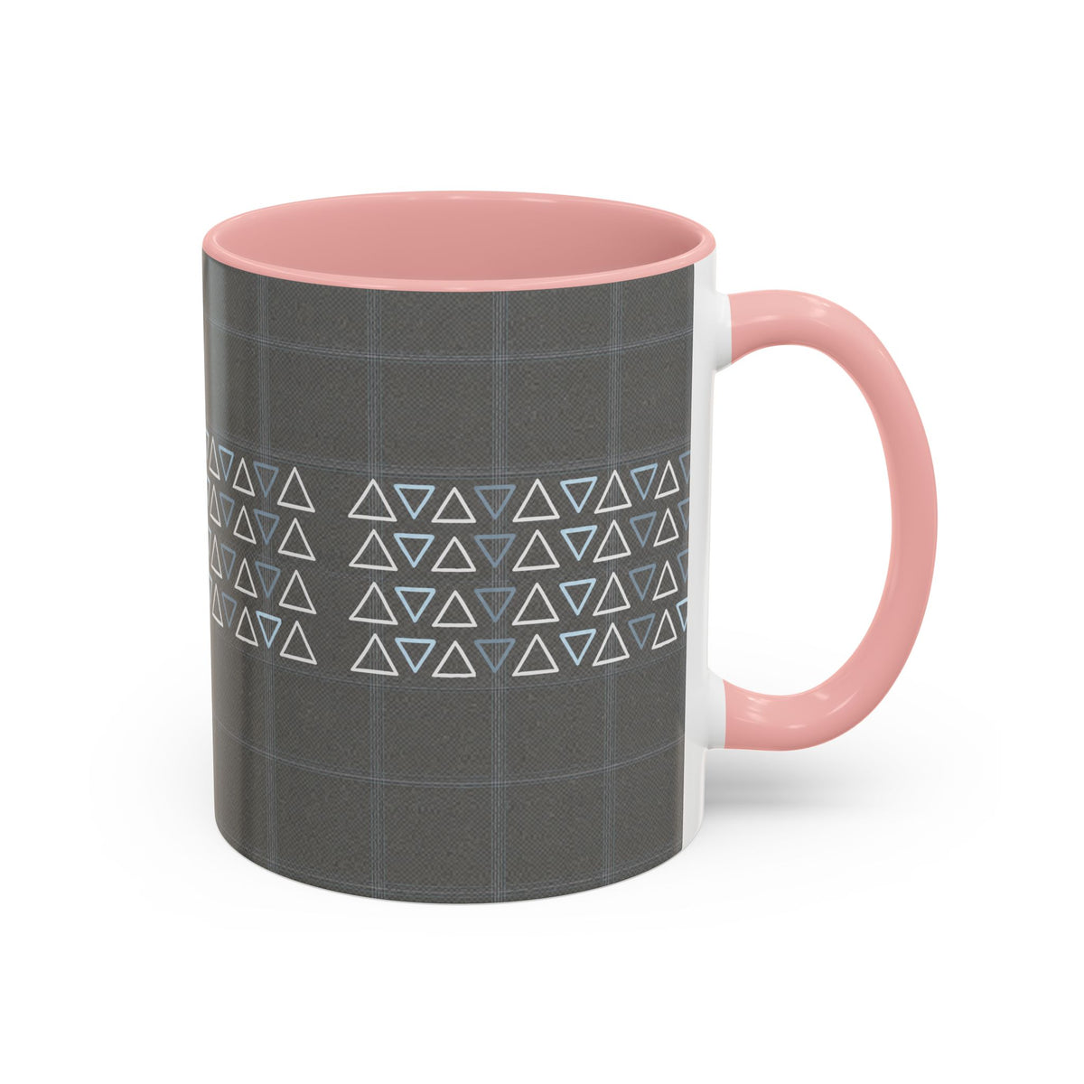 Minimal Geometric Triangle Accent Coffee Mug — Modern Gray 11/15oz