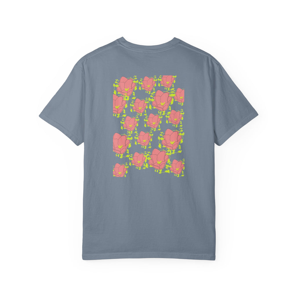 Floral Pop Pattern T-Shirt — Pink Poppy Repeat Graphic Tee